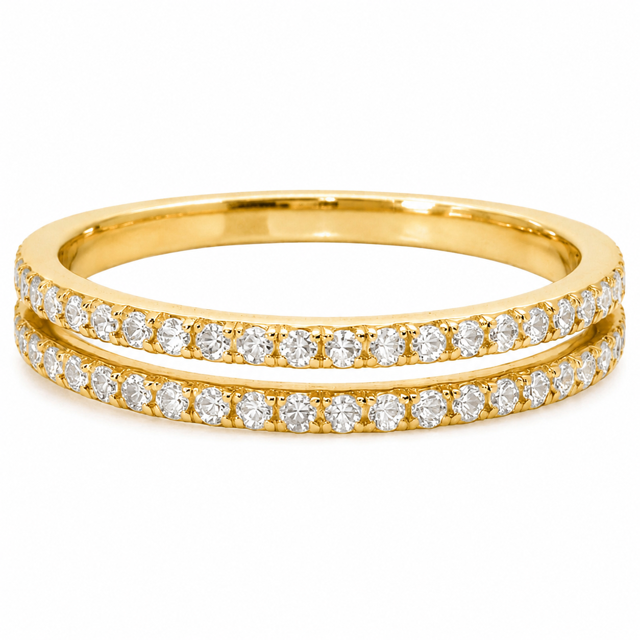 Double Row Pavé Diamond Open Band
