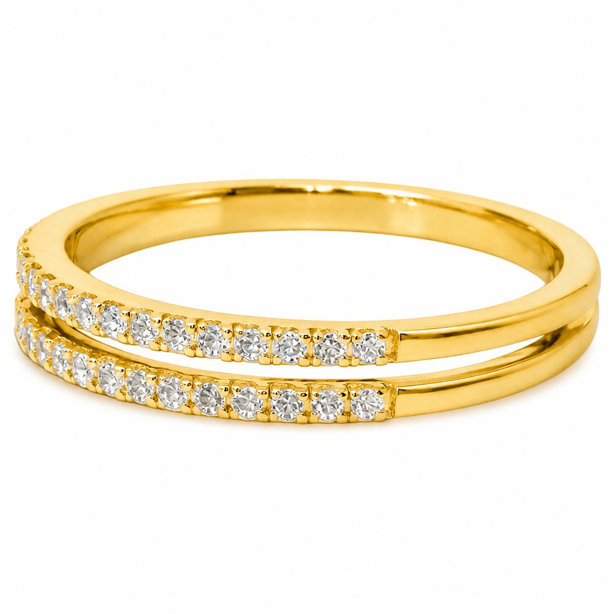 Double Row Pavé Diamond Open Band
