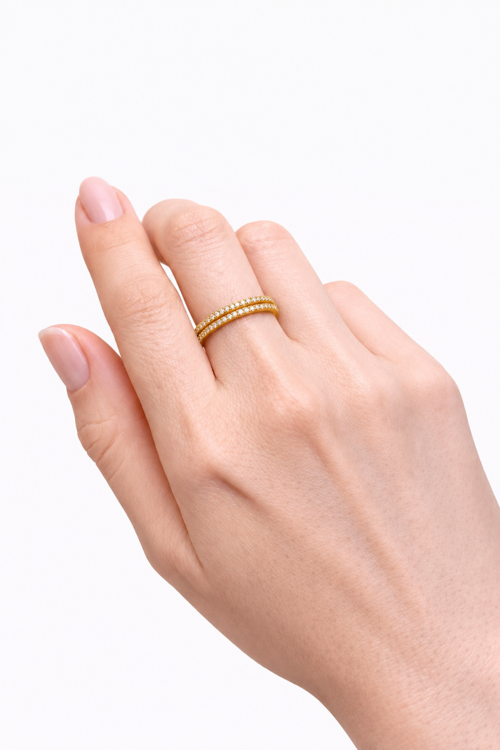 Double Row Pavé Diamond Open Band