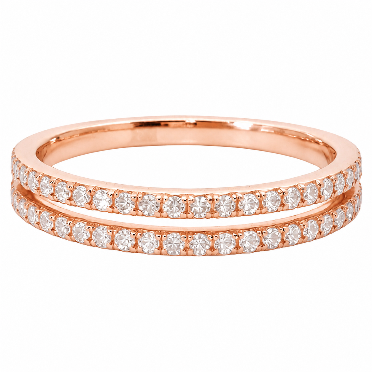 Double Row Pavé Diamond Open Band