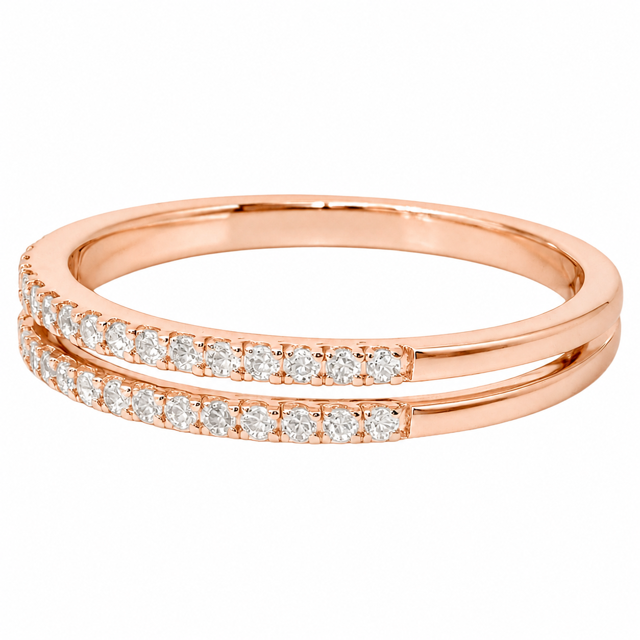 Double Row Pavé Diamond Open Band
