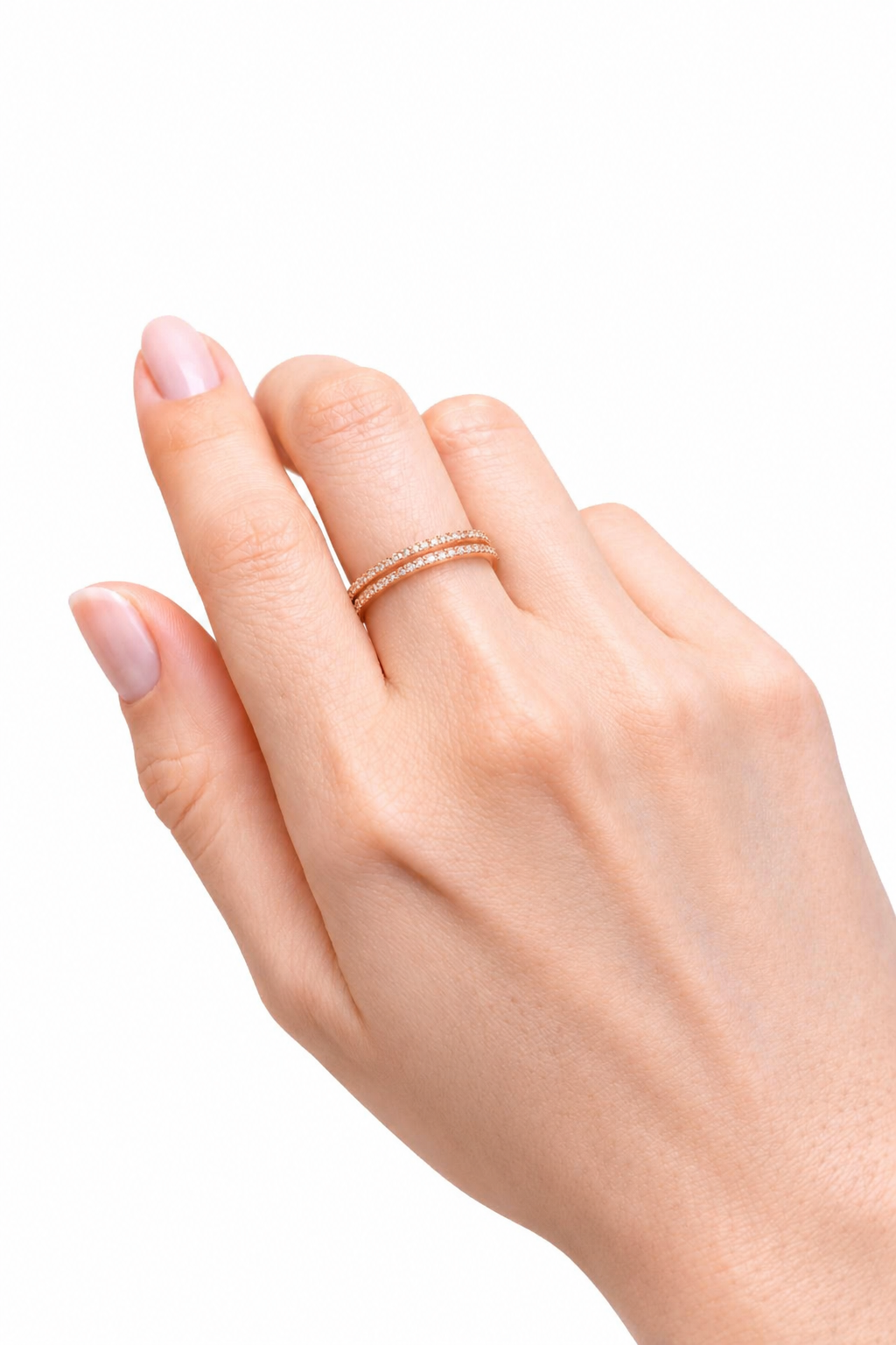 Double Row Pavé Diamond Open Band