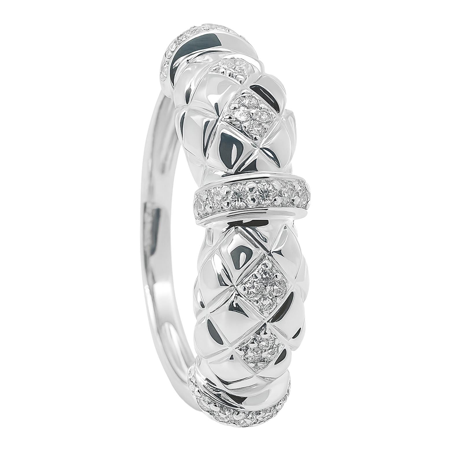 Diamond Quilted Dome Ring