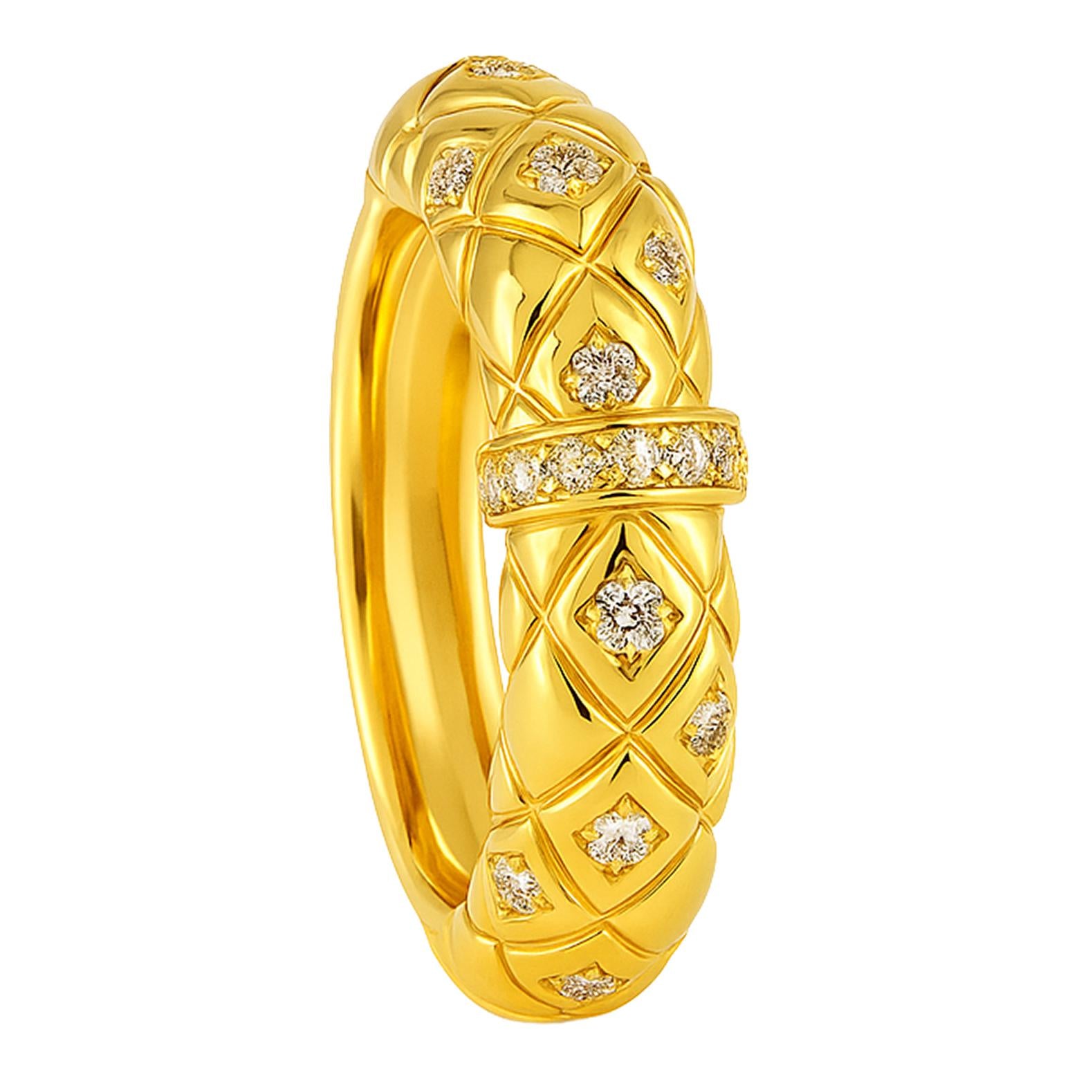 Diamond Quilted Dome Ring