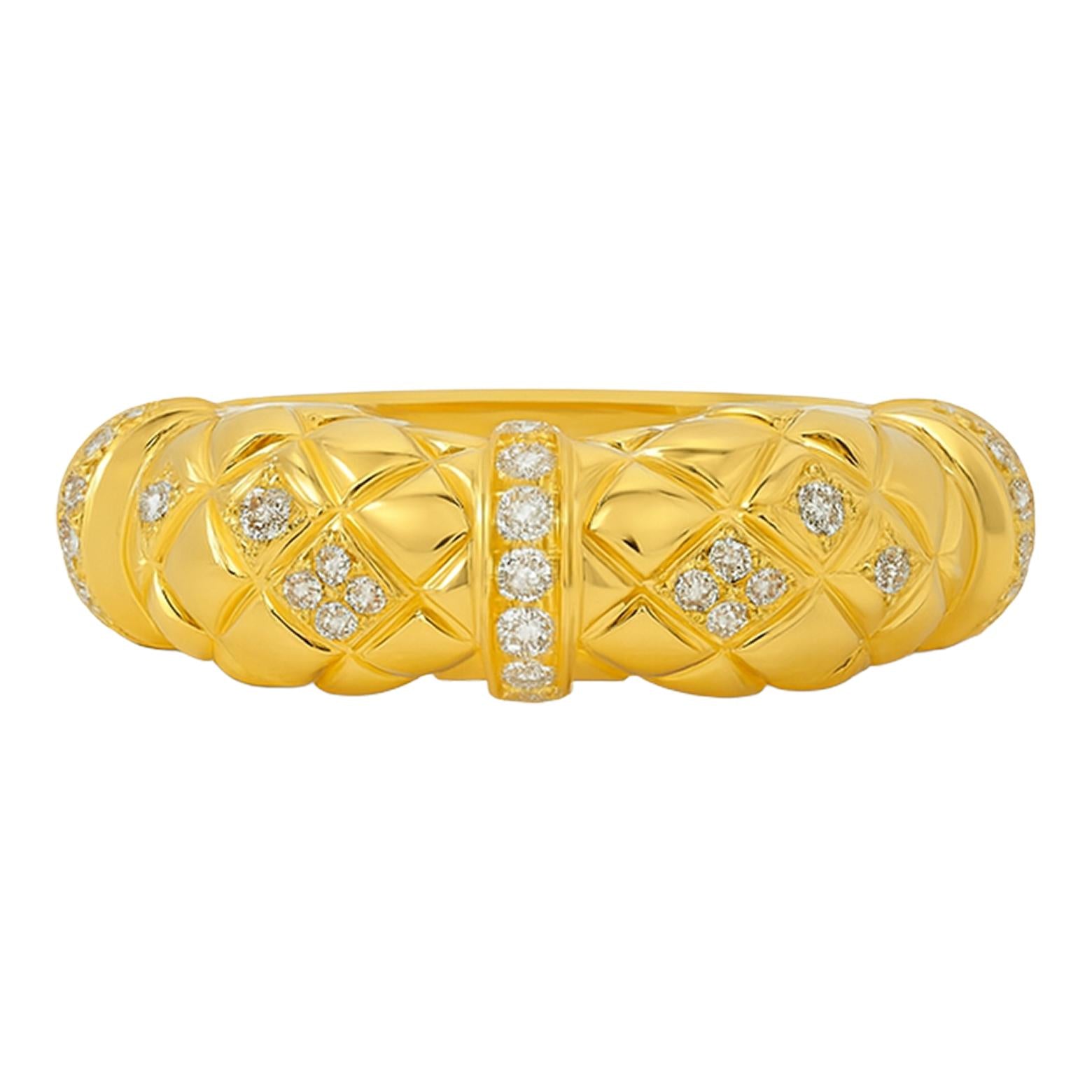 Diamond Quilted Dome Ring