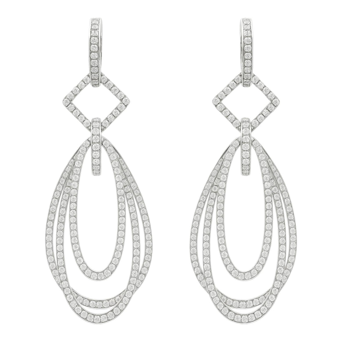 Diamond Cascade Drop Earrings