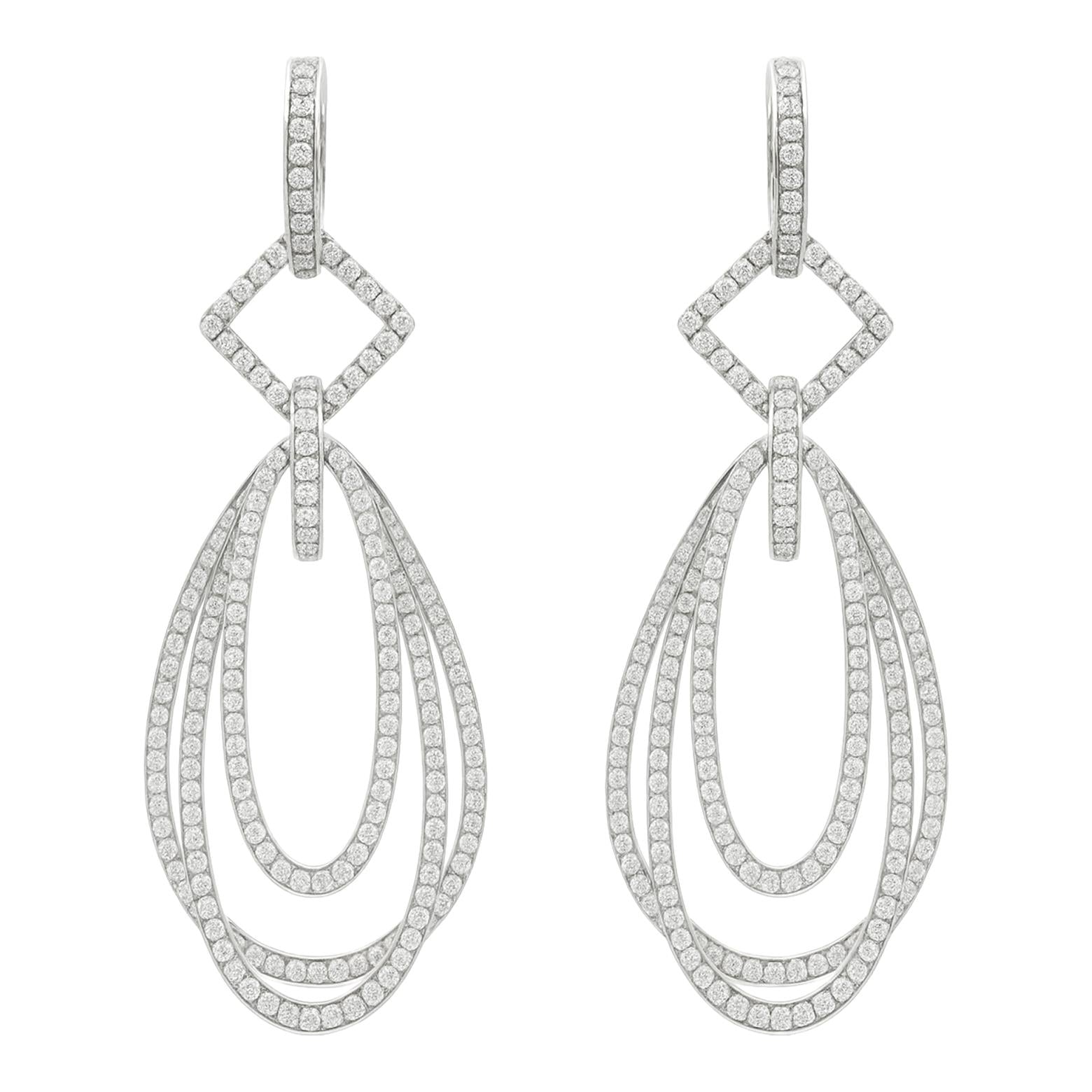Diamond Cascade Drop Earrings