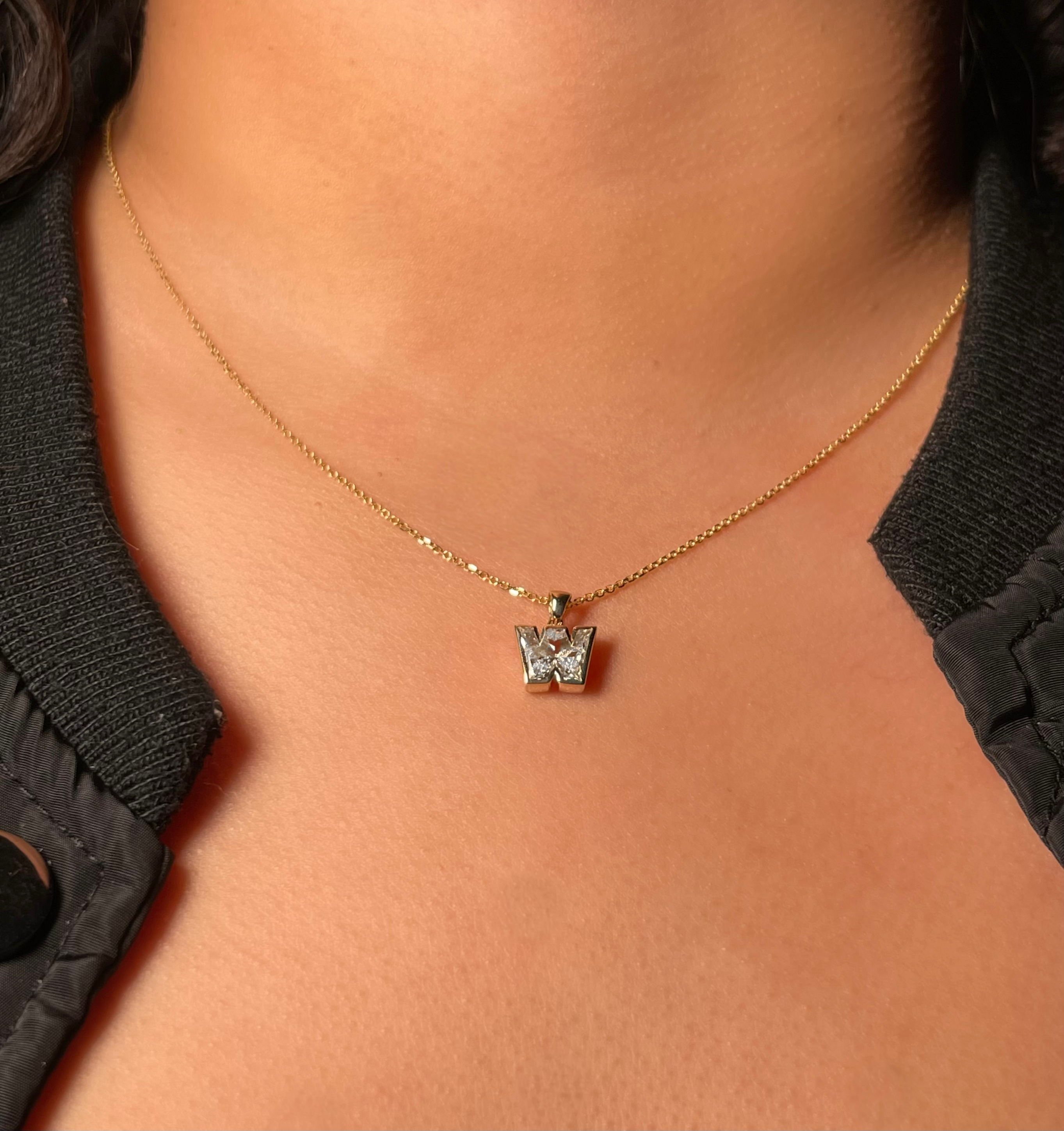 Diamond Letter Initial Necklace