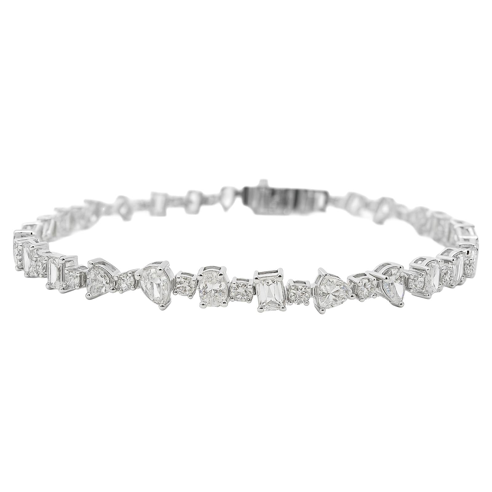 Mixed-Shape Diamond Tennis Bracelet