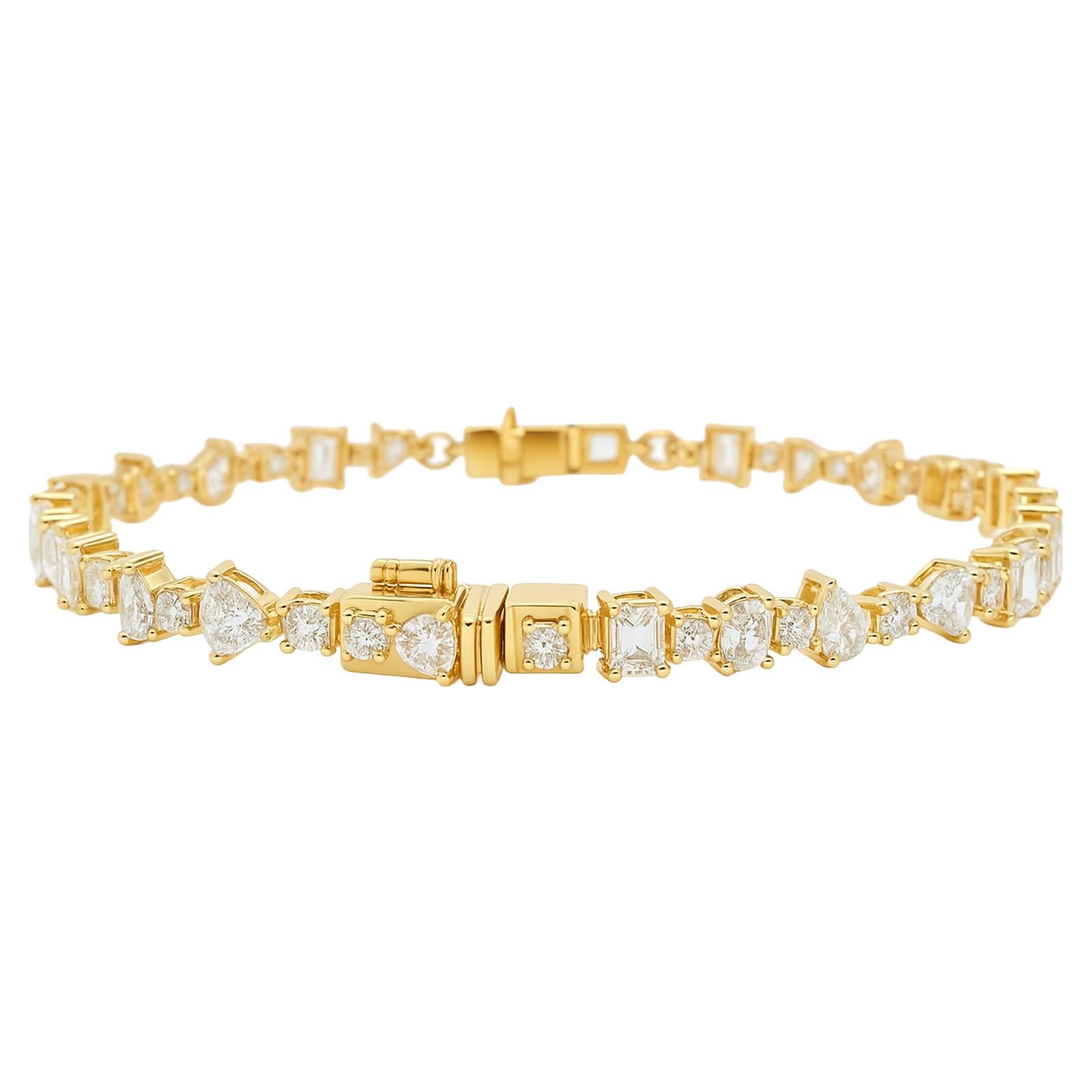 Mixed-Shape Diamond Tennis Bracelet