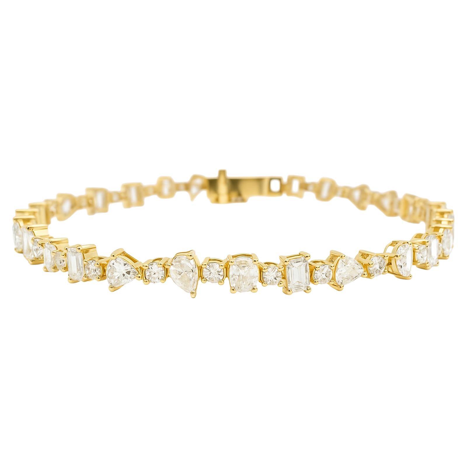 Mixed-Shape Diamond Tennis Bracelet