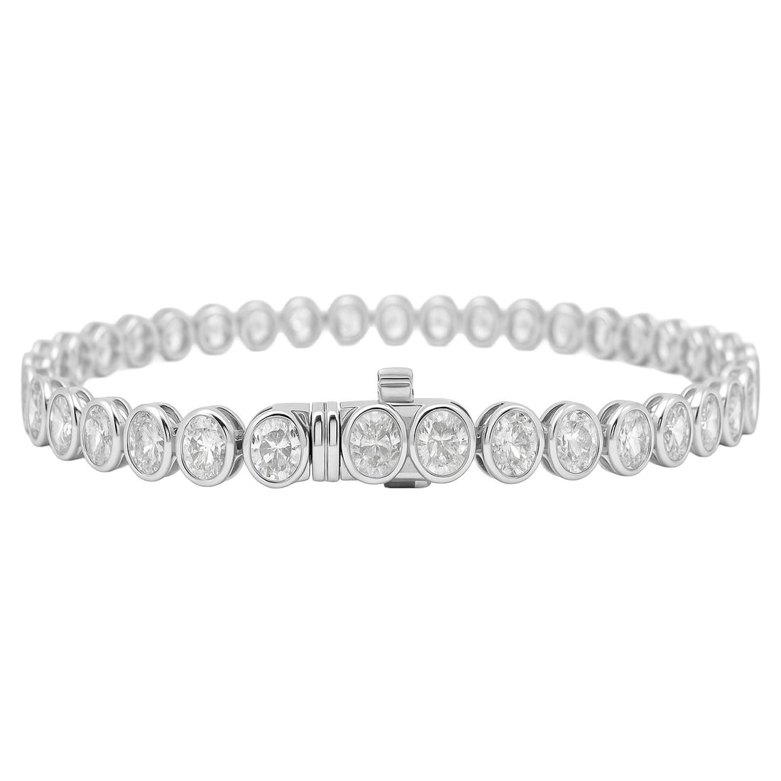 Bezel-Set Diamond Tennis Bracelet