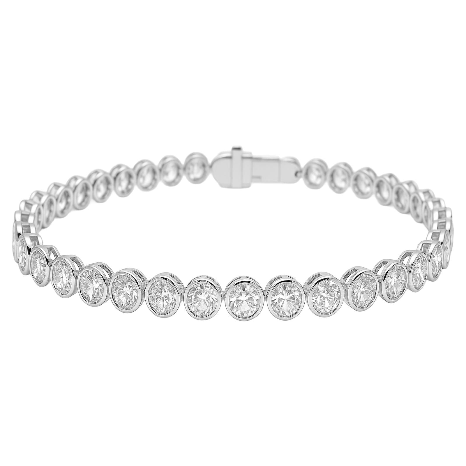 Bezel-Set Diamond Tennis Bracelet