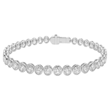 Bezel-Set Diamond Tennis Bracelet