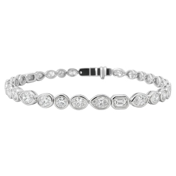 Bezel Diamond Mixed-Cut Bracelet