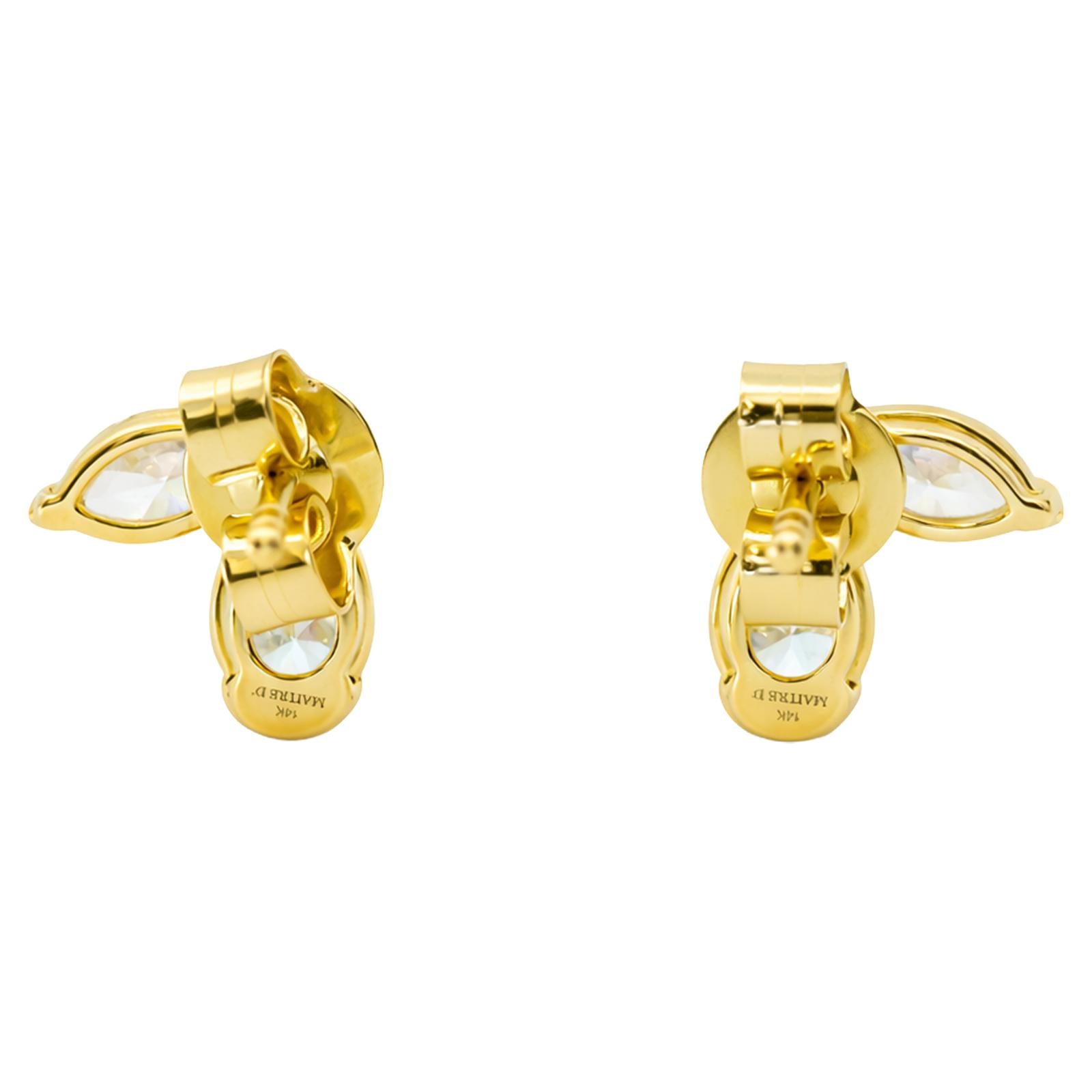 Twin Pear Diamond Stud Earrings