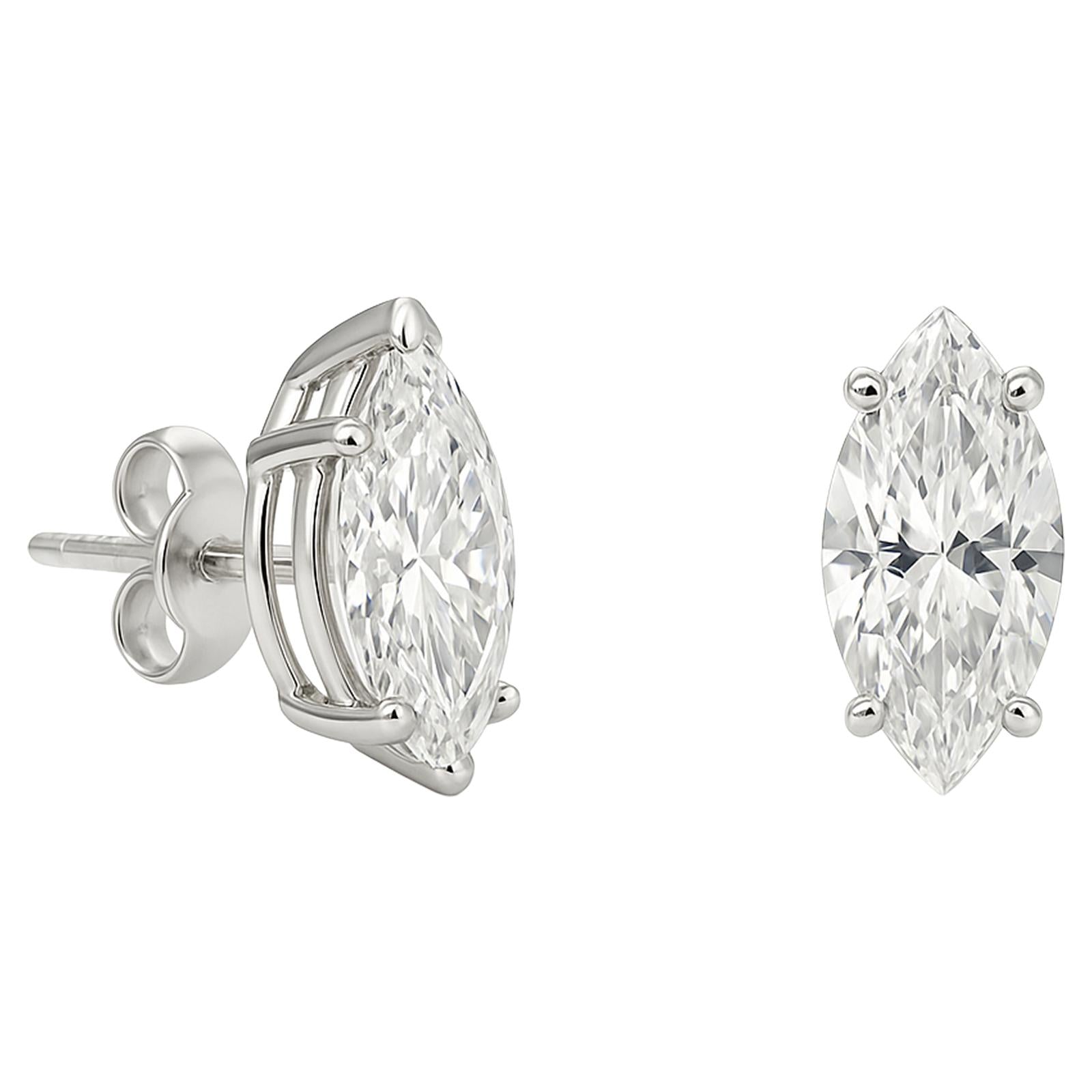 Marquise Diamond Stud Earrings