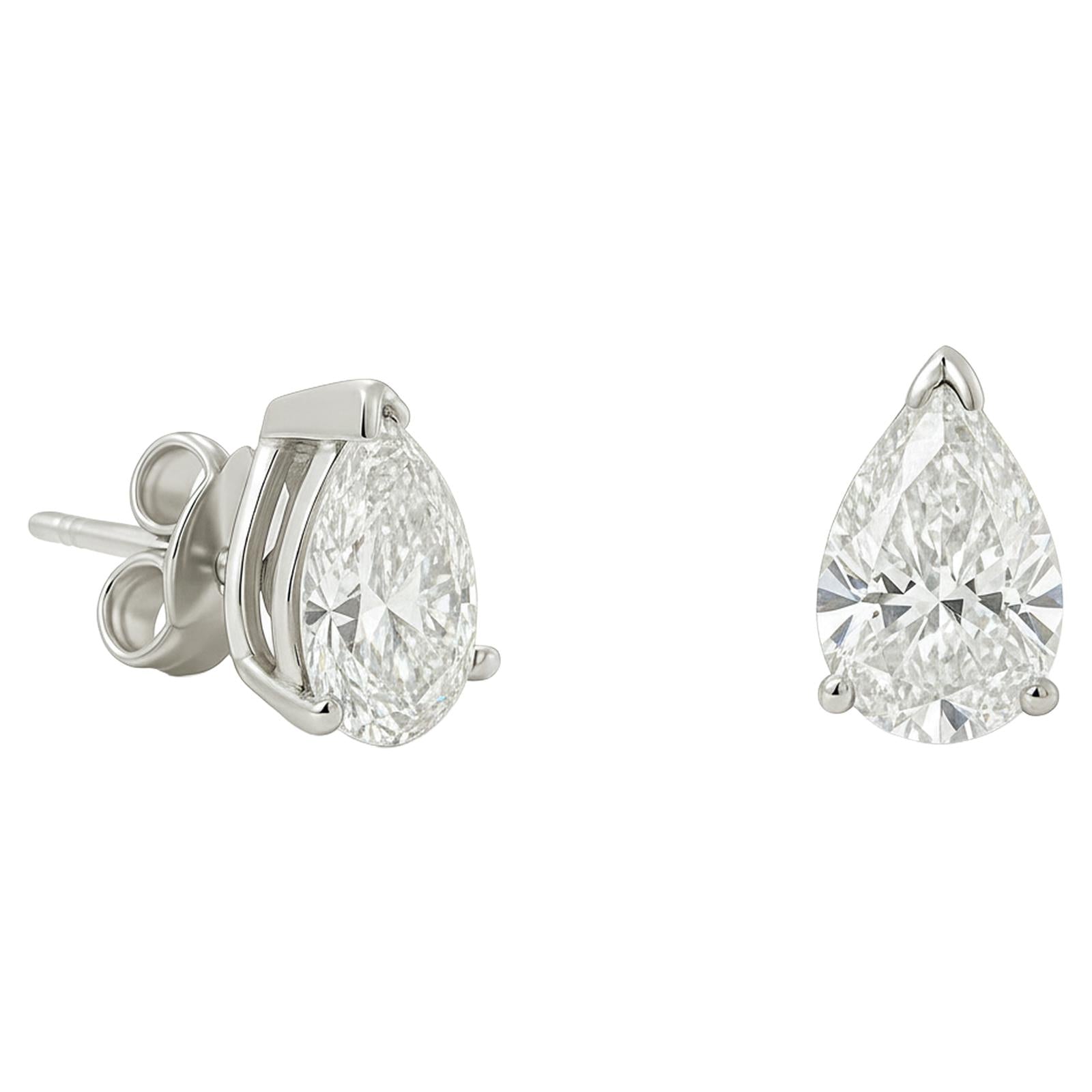 Pear Diamond Stud Earrings
