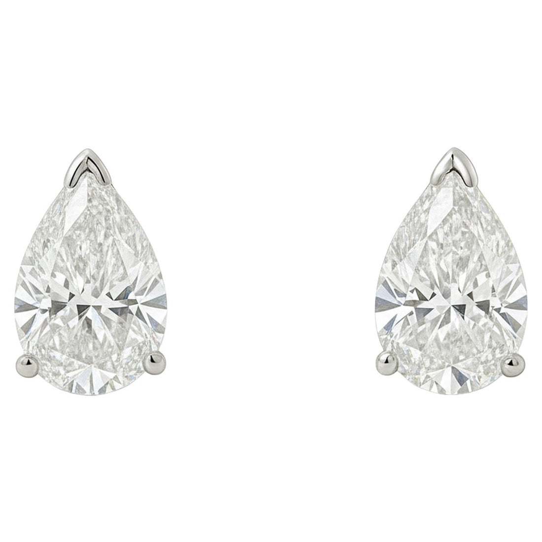 Pear Diamond Stud Earrings