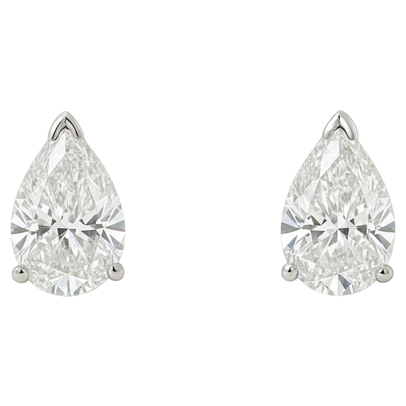 Pear Diamond Stud Earrings