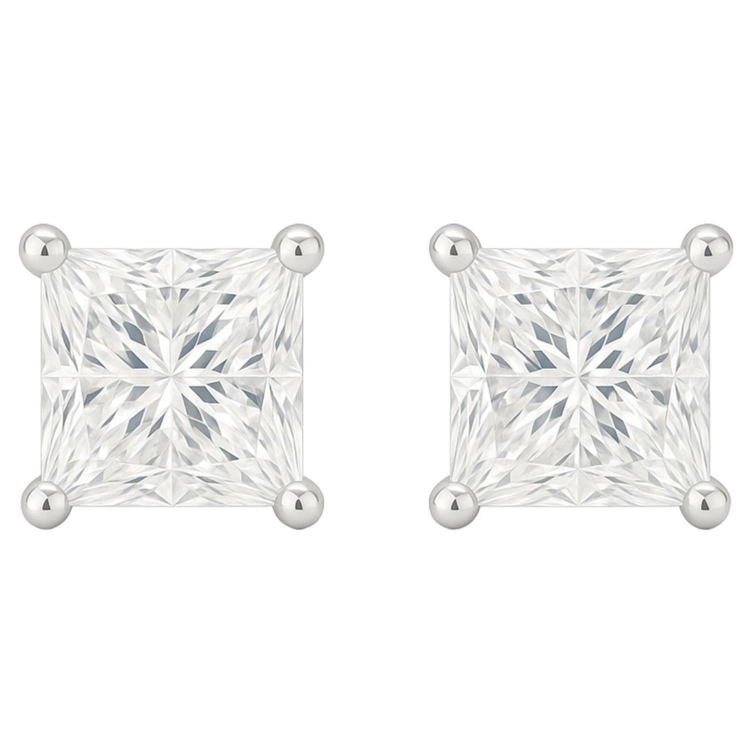 Princess-Cut Diamond Stud Earrings