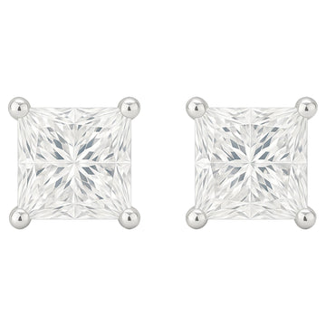 Princess-Cut Diamond Stud Earrings