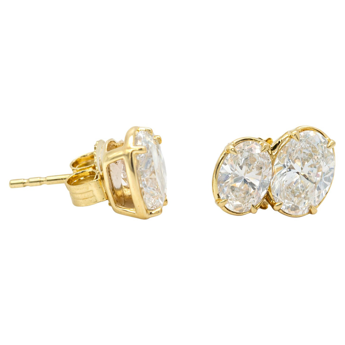 Twin Oval Diamond Stud Earrings