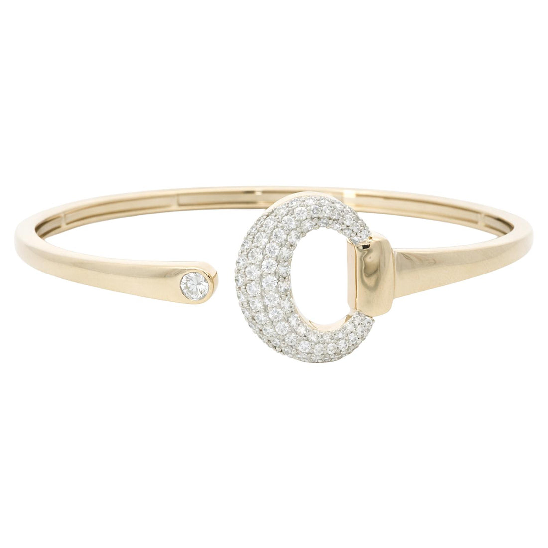 Beaded Diamond Oval Open Cuff