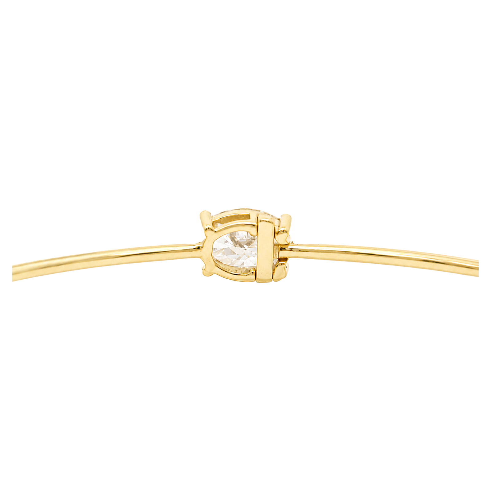 East-West Oval Diamond Solitaire Bangle