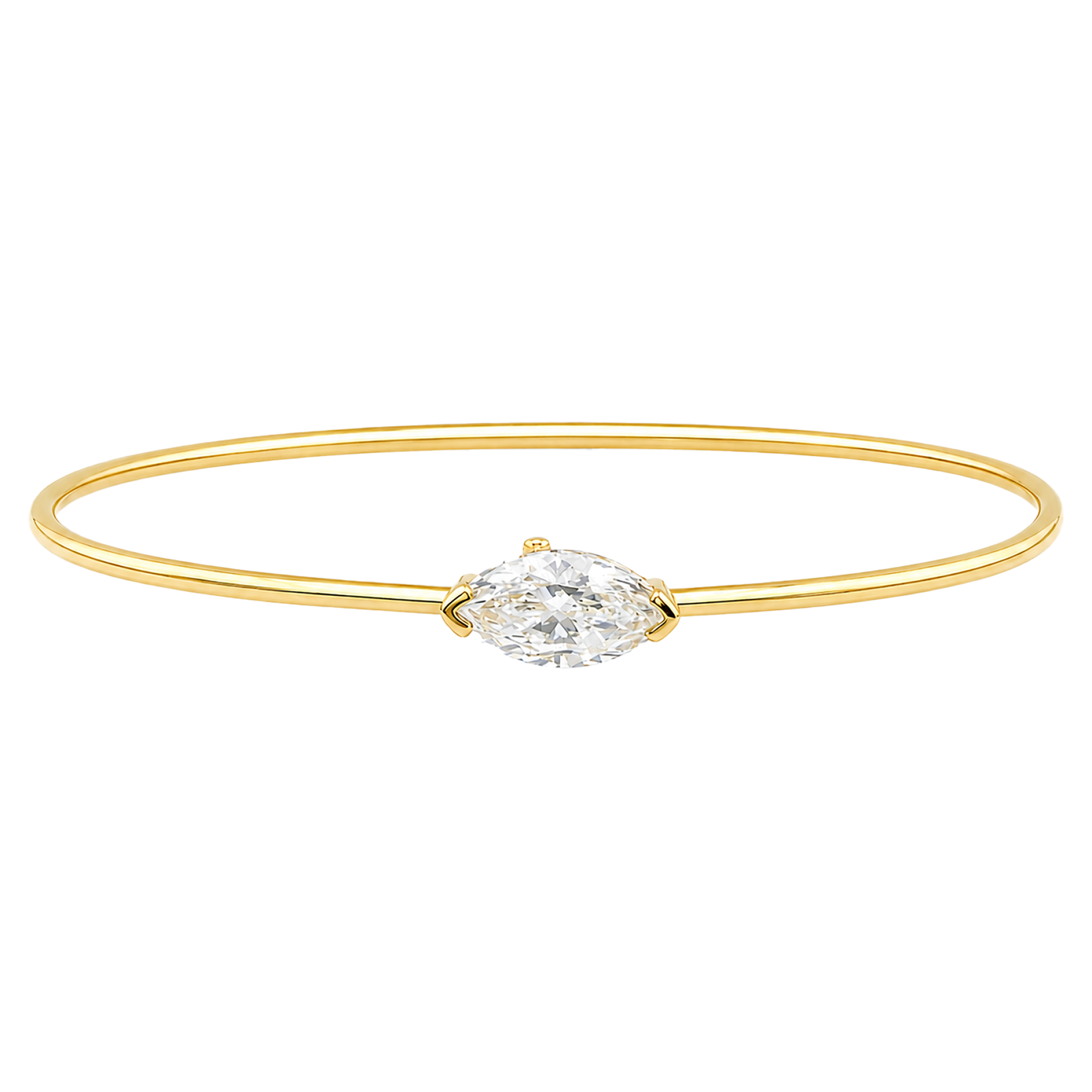 East-West Marquise Diamond Solitaire Bangle
