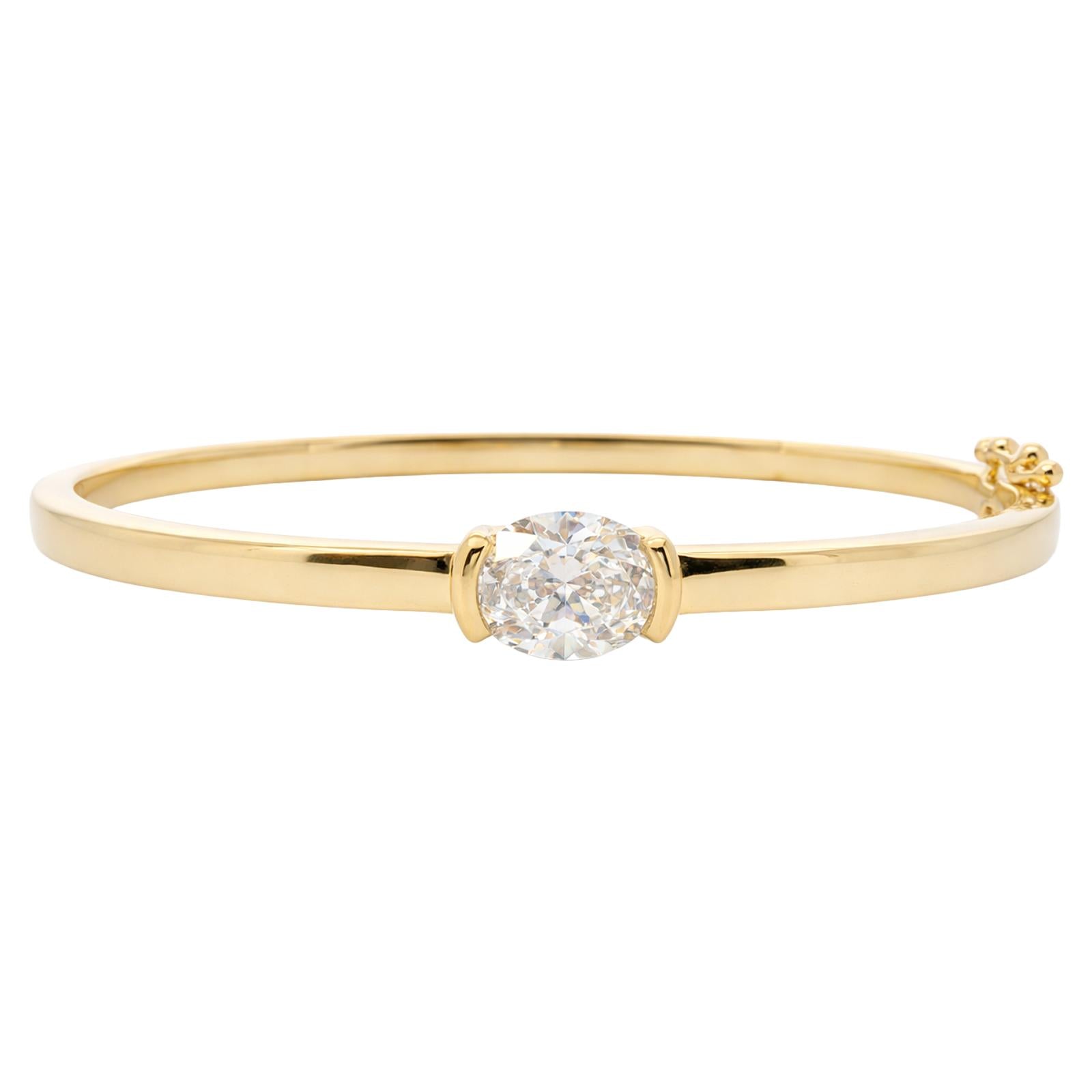 Oval Diamond Bangle