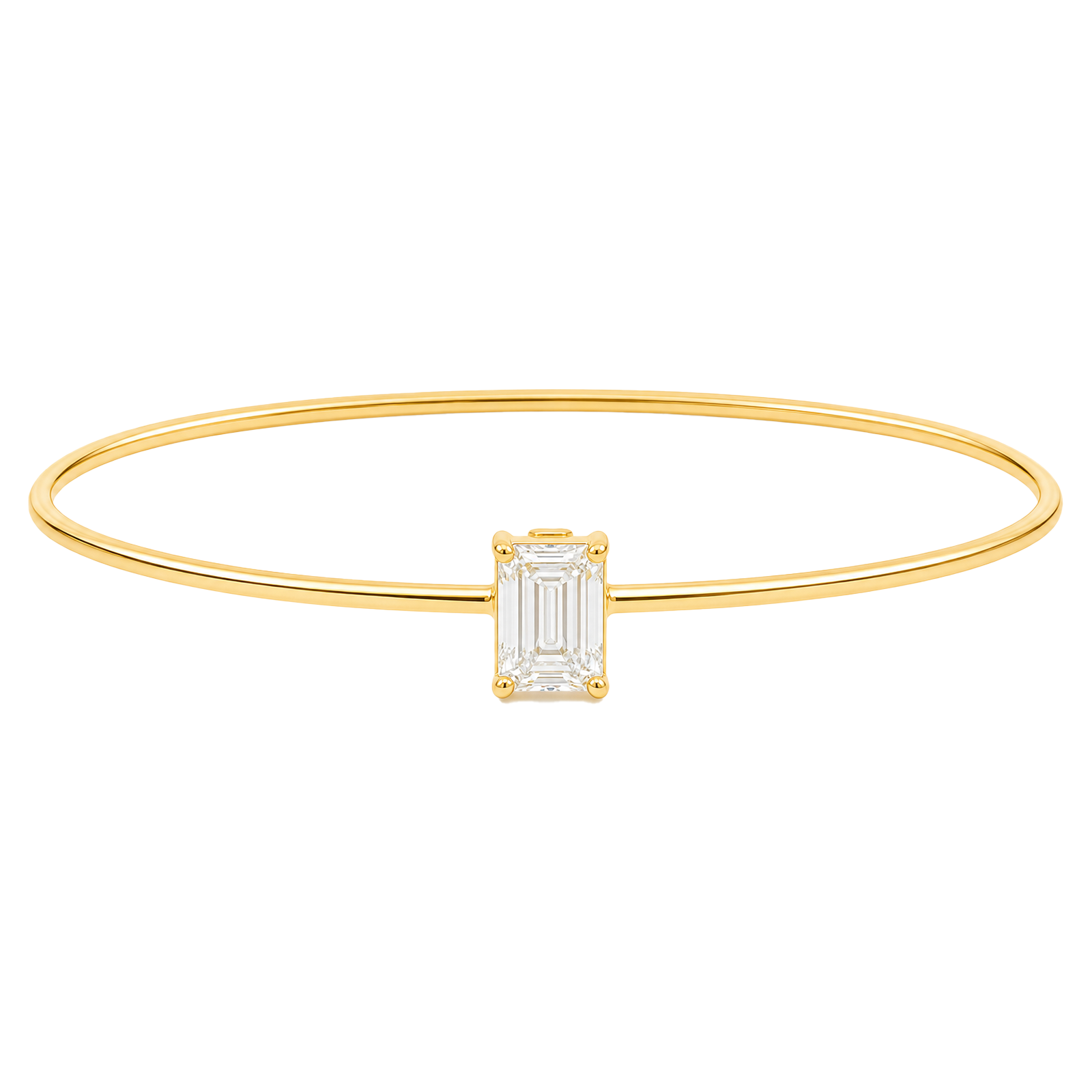Emerald-Cut Diamond Solitaire Bangle