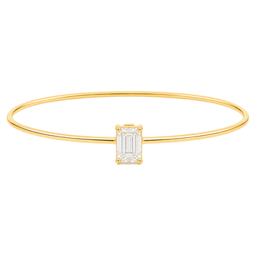 Emerald-Cut Diamond Solitaire Bangle