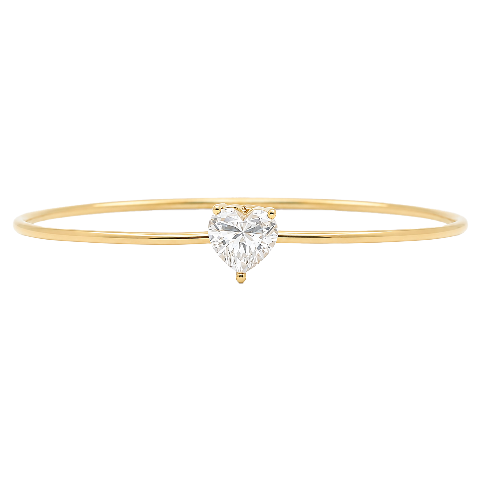 Heart Diamond Solitaire Bangle