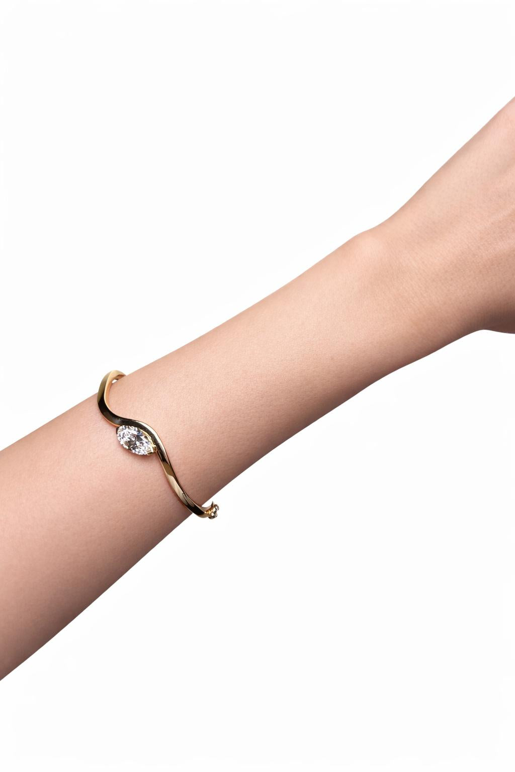 Marquise Diamond Wave Bangle