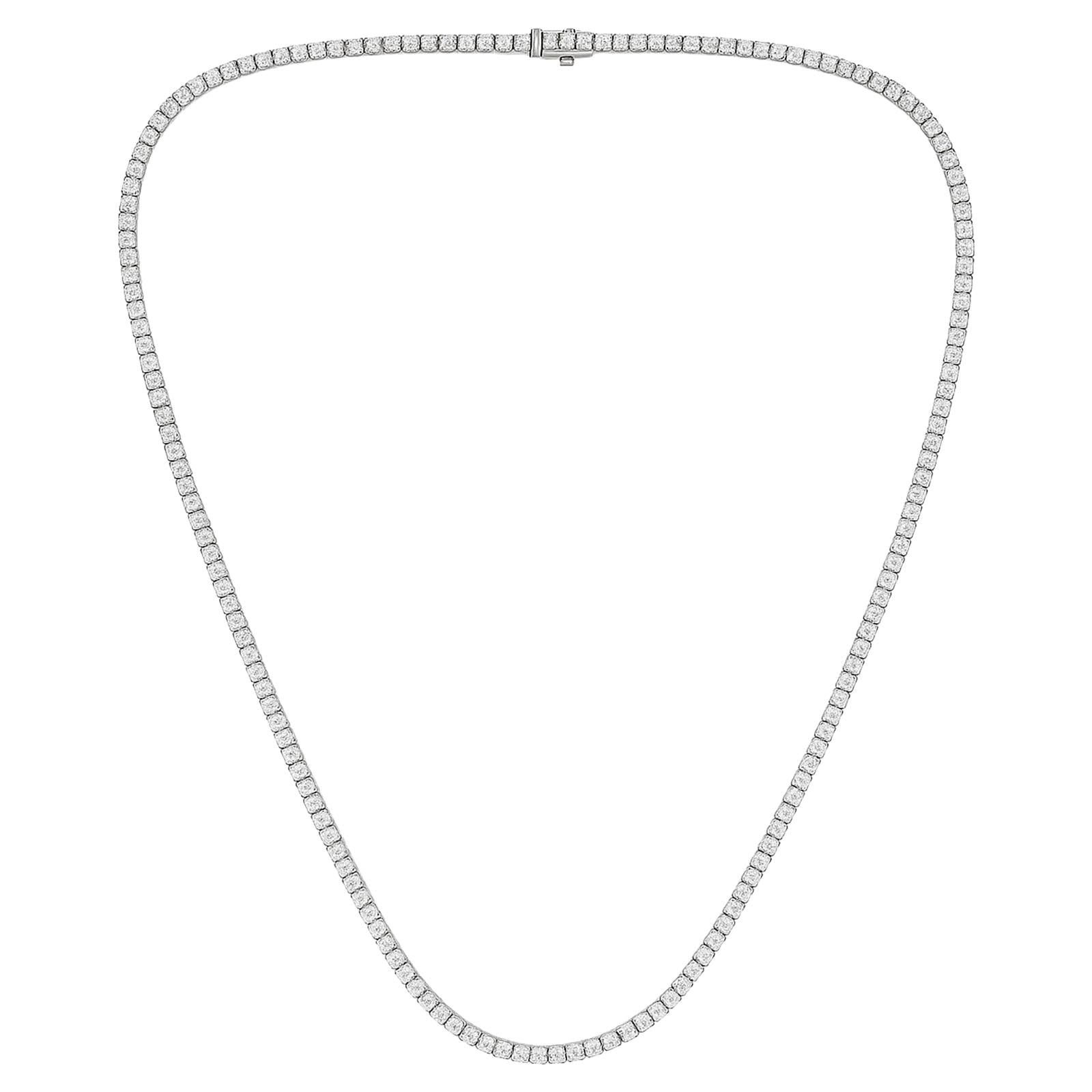 Classic Round Diamond Tennis Necklace