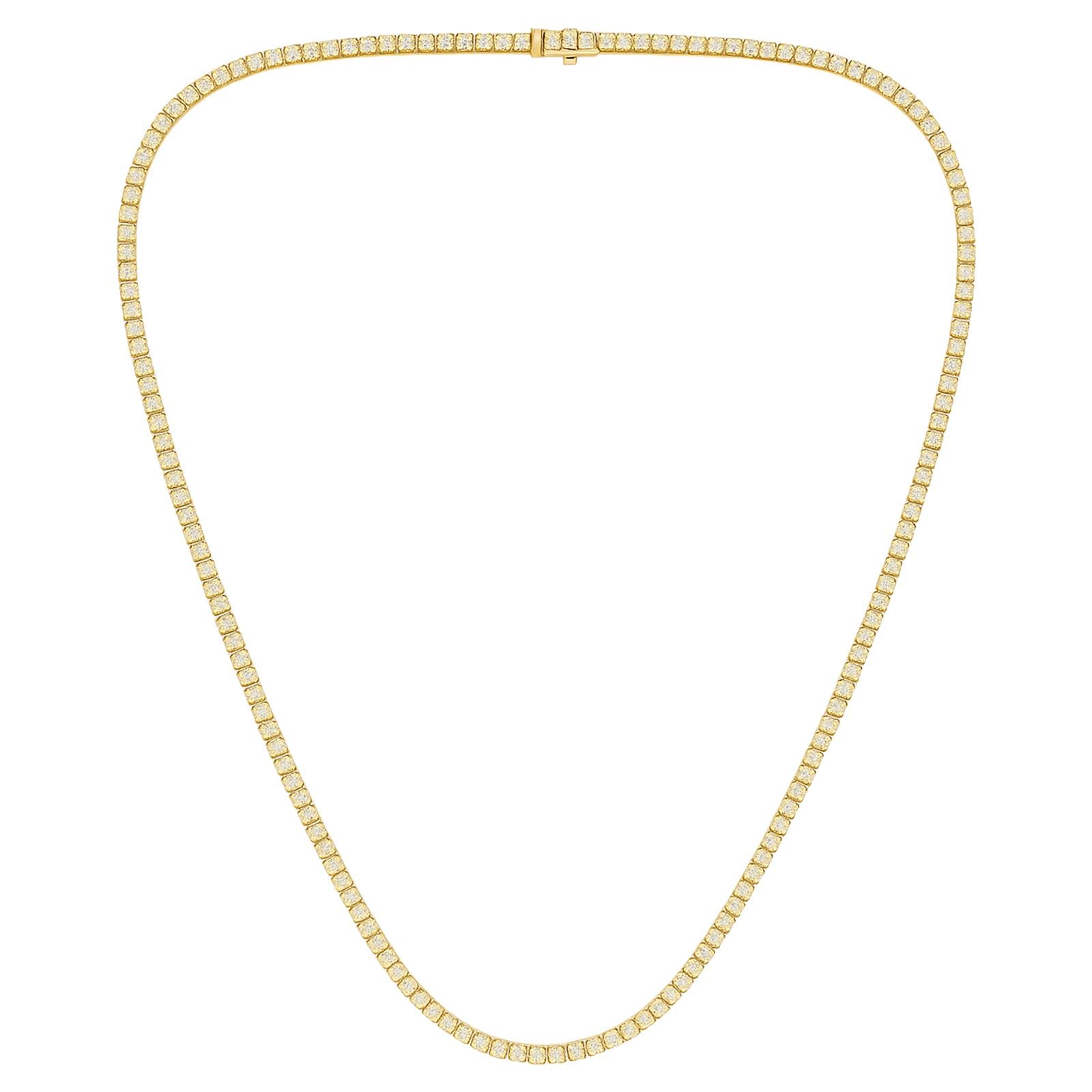 Classic Round Diamond Tennis Necklace