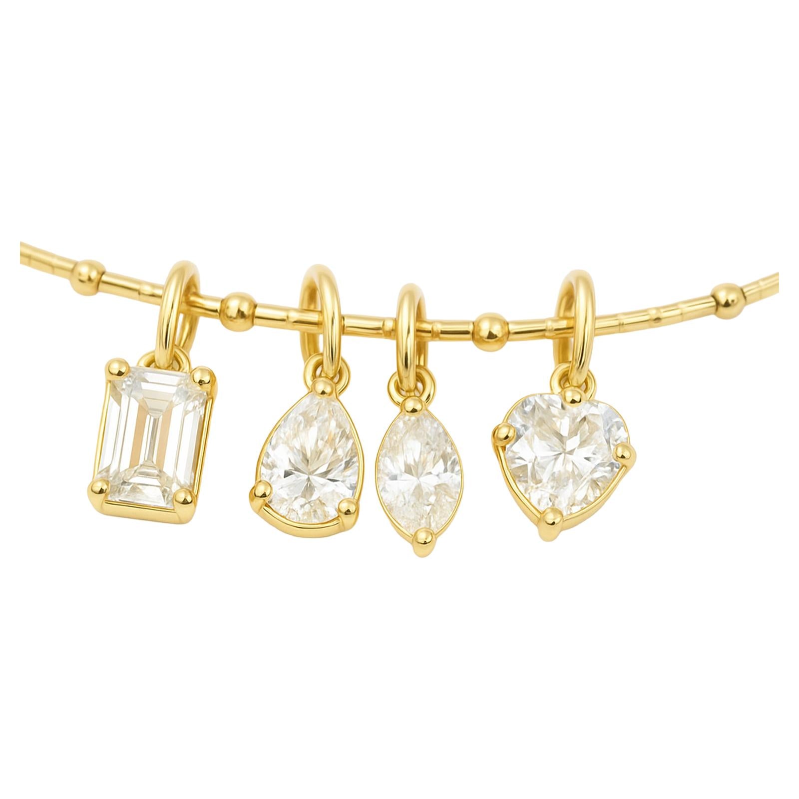 Mixed Diamond Charm Choker