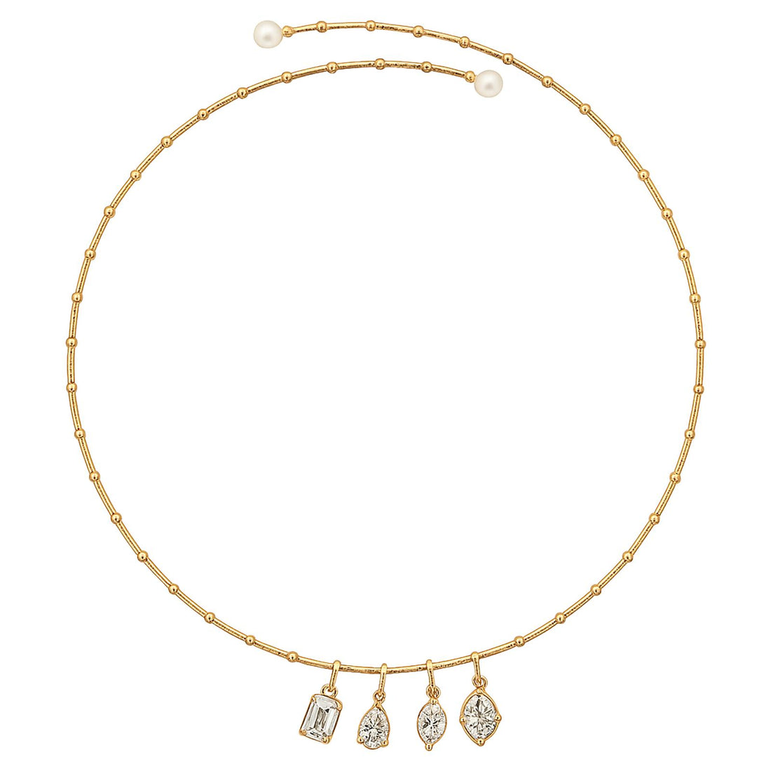 Mixed Diamond Charm Choker