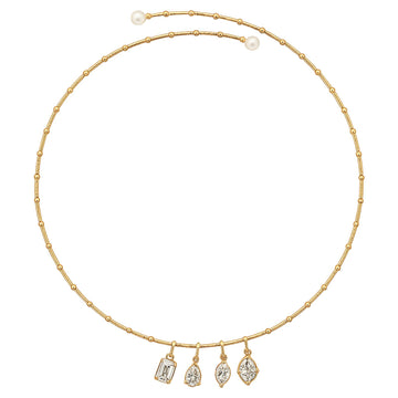 Mixed Diamond Charm Choker