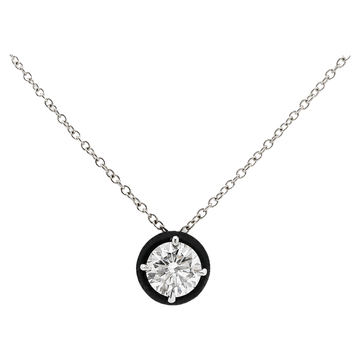 White Gold Eclipse Solitaire Necklace