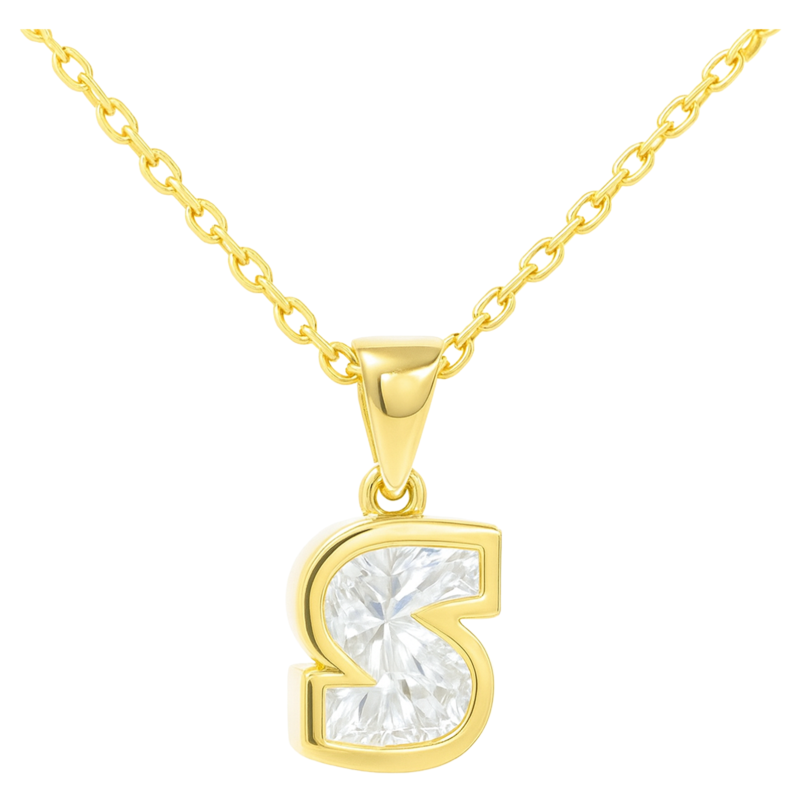 Diamond Letter Initial Necklace