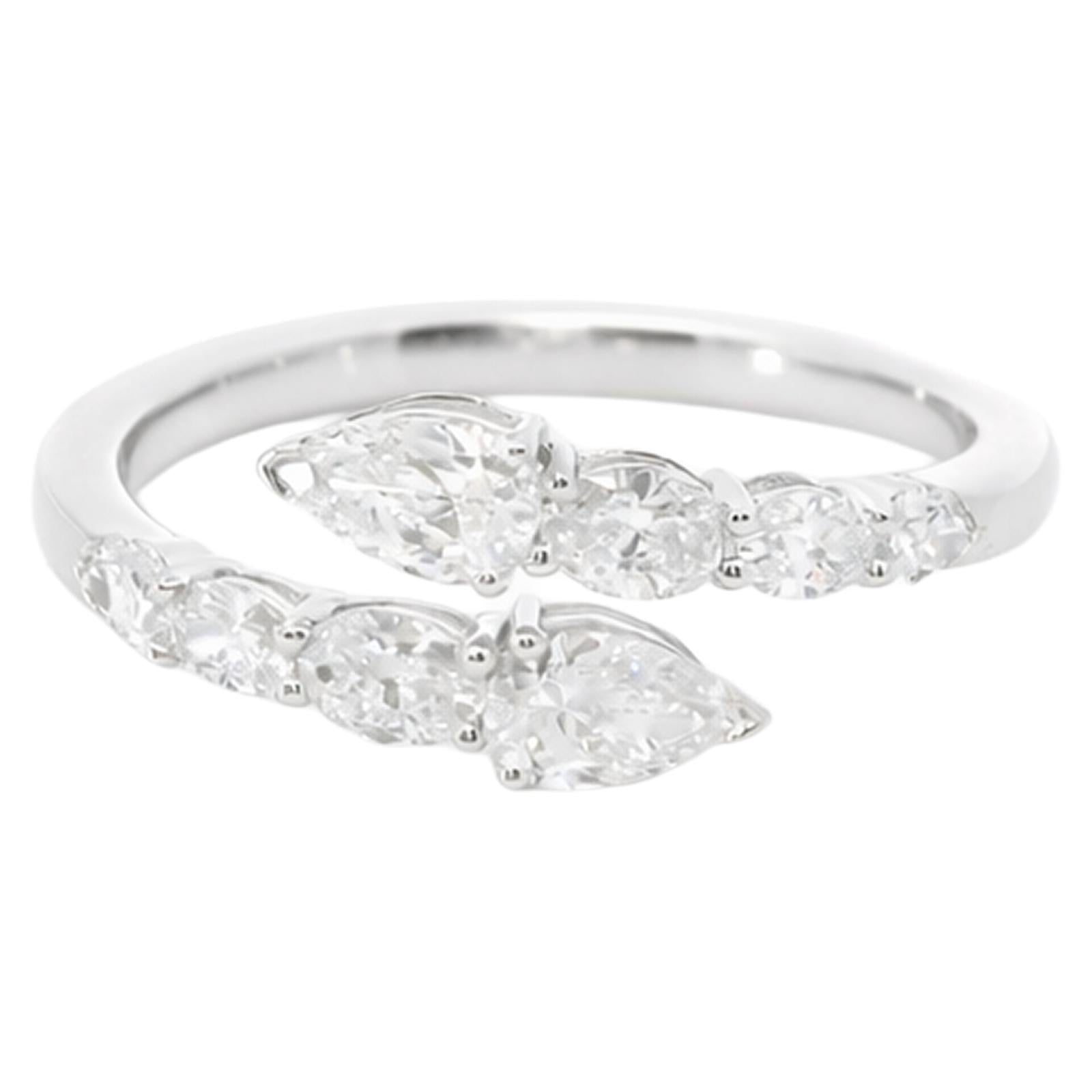 Marquise & Round Diamond Open Ring