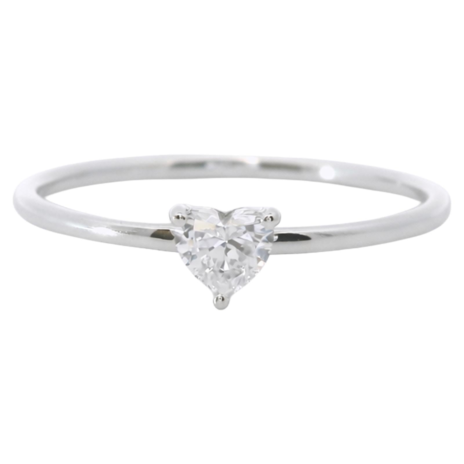 Dainty Heart Diamond Ring
