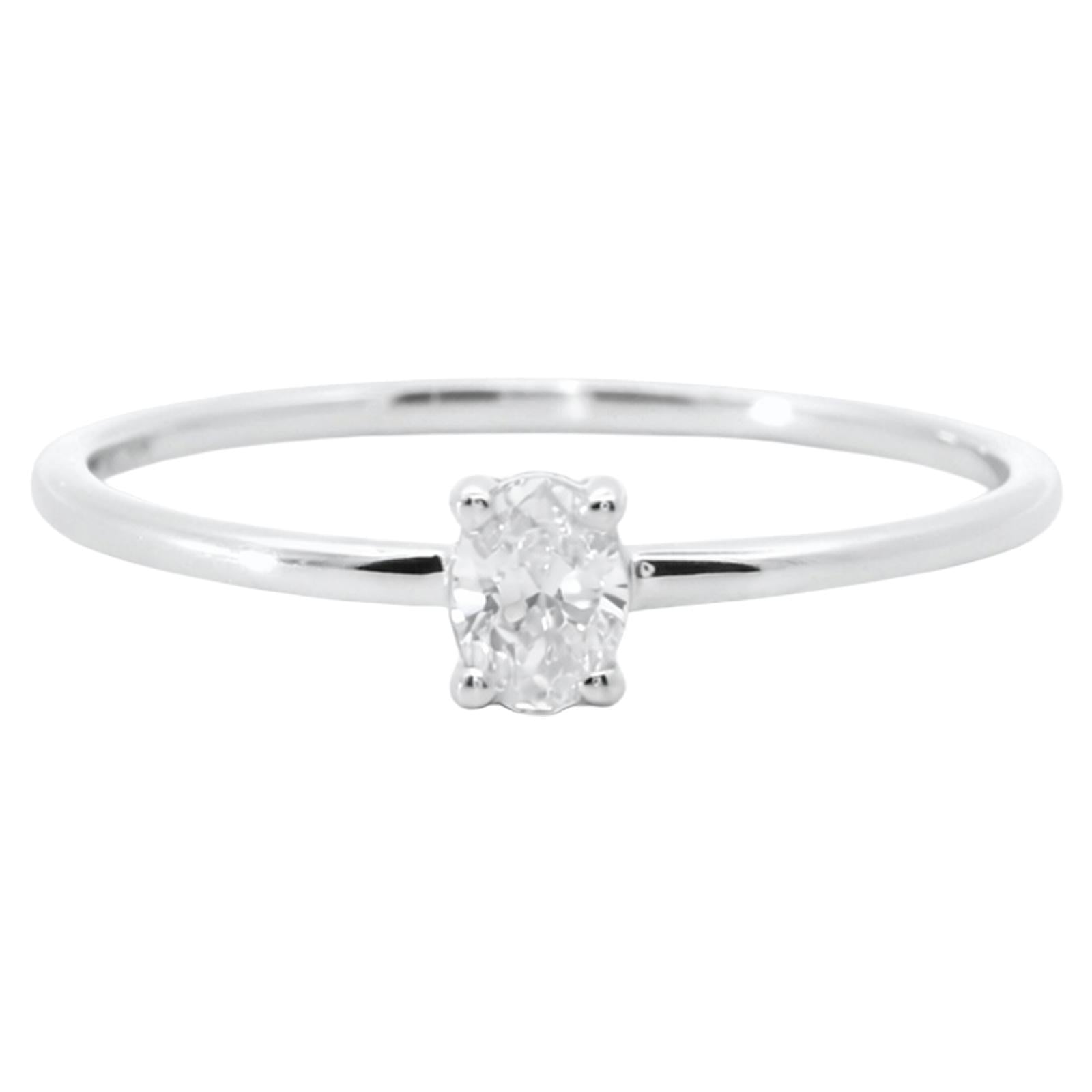 Dainty Oval Diamond Ring