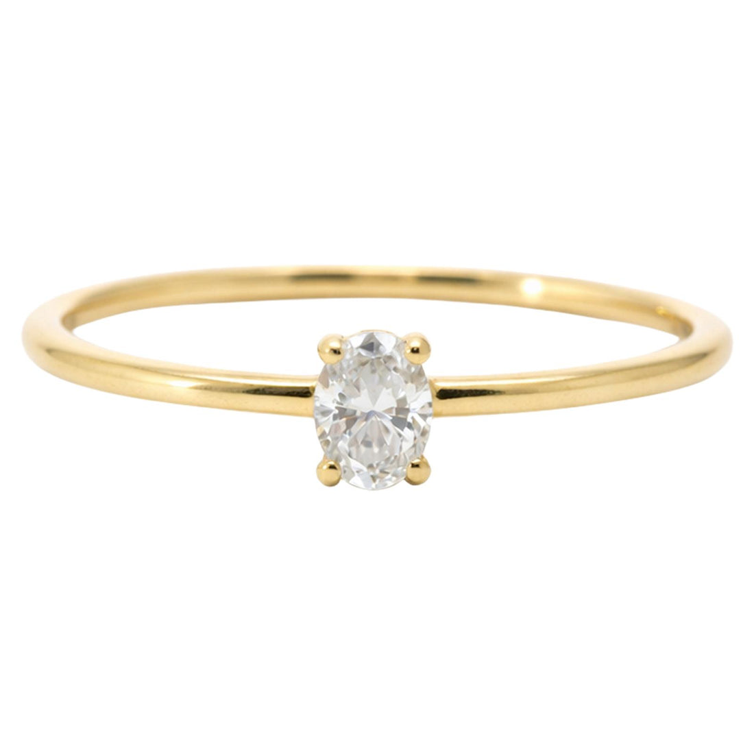 Dainty Oval Diamond Ring