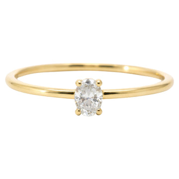 Dainty Oval Diamond Ring