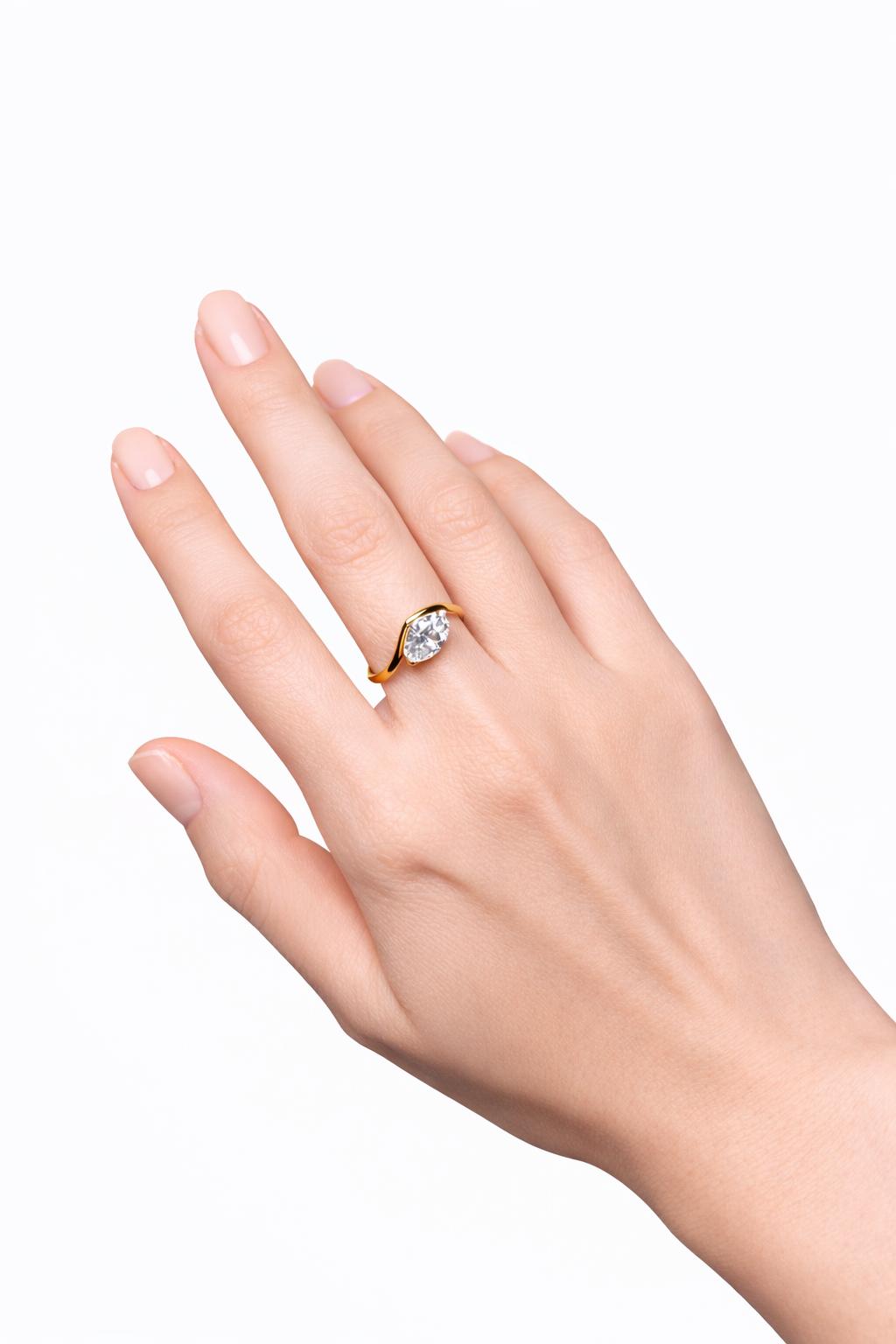 Marquise Diamond Bypass Ring