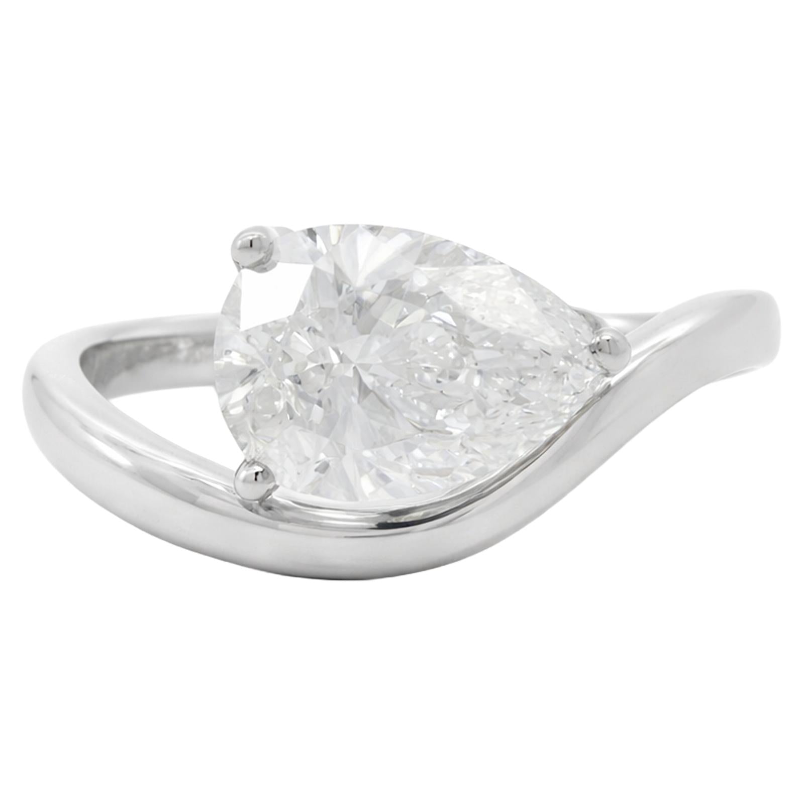 Pear Diamond Wave Ring