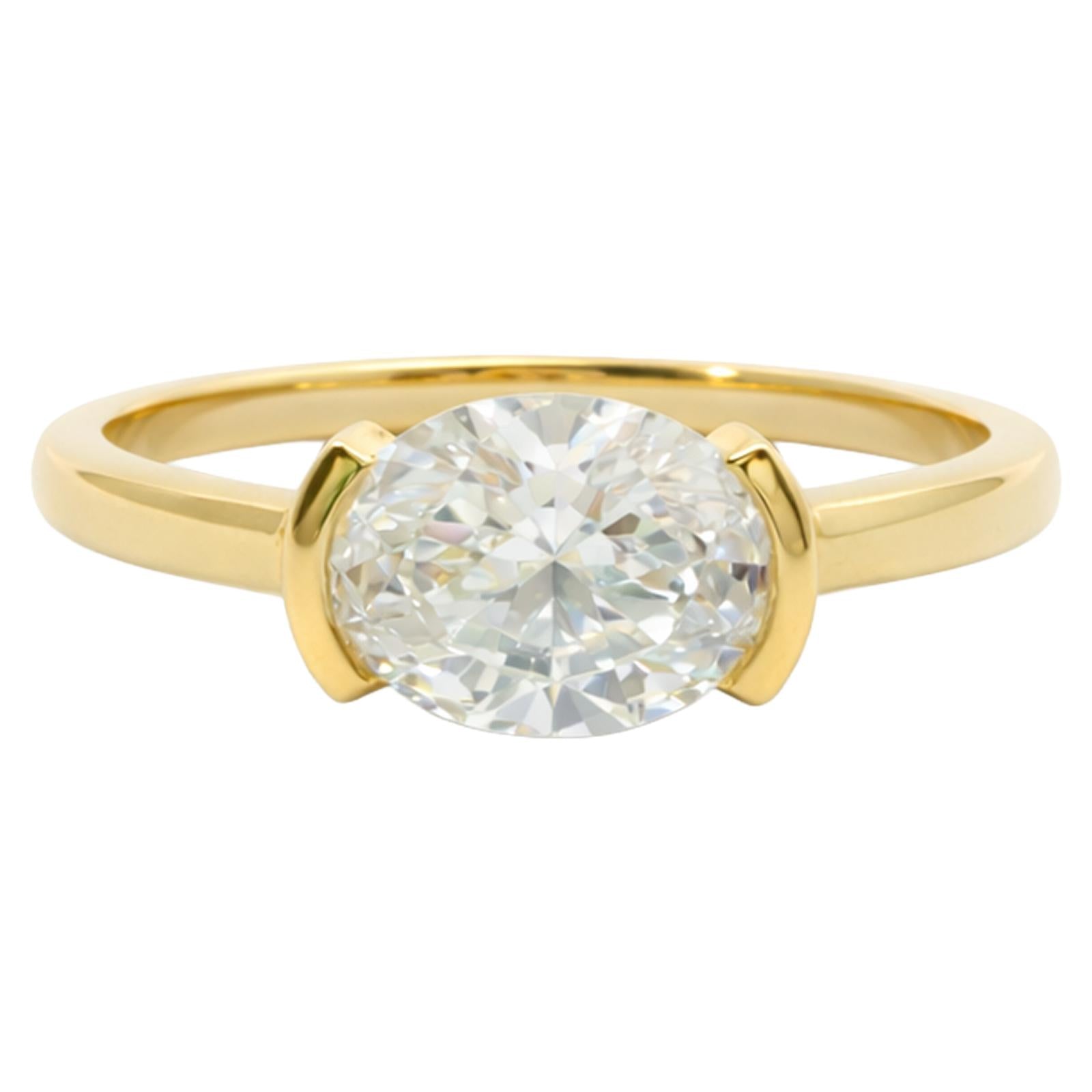 Oval Diamond Solitaire Ring